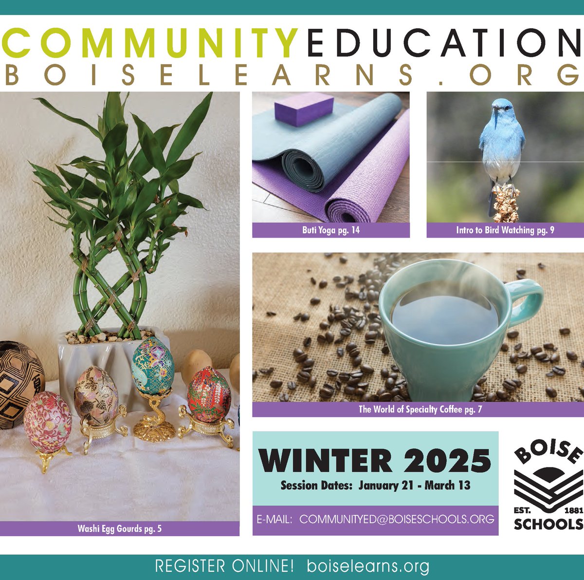 Winter 2025 session is underway! There are still lots of great classes available - visit us at boiselearns.org!