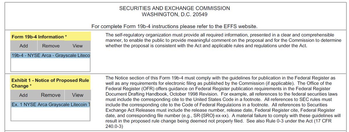 BREAKING: NYSE files 19b-4 to list &amp; trade <a href="/Grayscale/">Grayscale</a>  Litecoin Trust!