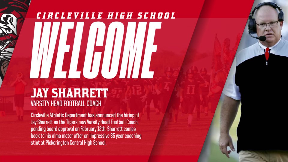 Circleville Athletics (@athletics_cv) on Twitter photo Welcome Coach Jay Sharrett to Circleville Tiger Football
(Pending Board of Education Approval)
FULL PRESS RELEASE: circlevilleathletics.com/sports/fball/2…
<a href="/CHSTigerPride/">Circleville HS</a> <a href="/CirclevilleCity/">Circleville City Schools</a> <a href="/Circleville_FB/">Circleville Football</a> Welcome Coach Jay Sharrett to Circleville Tiger Football
(Pending Board of Education Approval)
FULL PRESS RELEASE: circlevilleathletics.com/sports/fball/2…
<a href="/CHSTigerPride/">Circleville HS</a> <a href="/CirclevilleCity/">Circleville City Schools</a> <a href="/Circleville_FB/">Circleville Football</a>