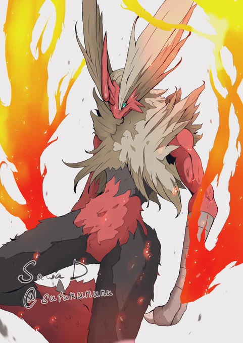 メガバシャーモ #ポケモンイラスト #pokemonfanart