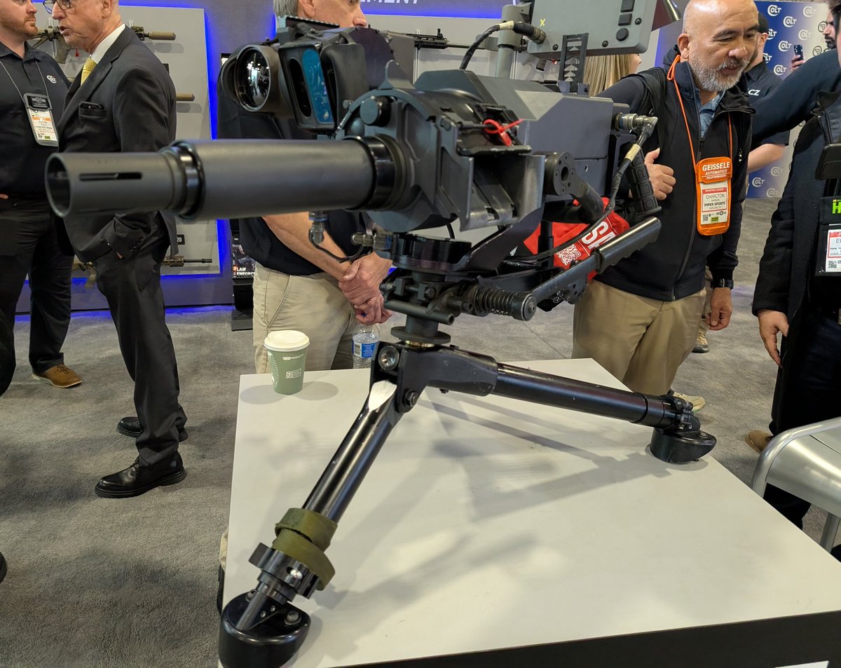 historicfirearm's tweet image. The Mk47 Striker automatic grenade launcher. Been around a while, originally a GD-OTS product, now manufactured by Colt-CZ Group. Not something you see every day. #SHOTShow #SHOTShow2025