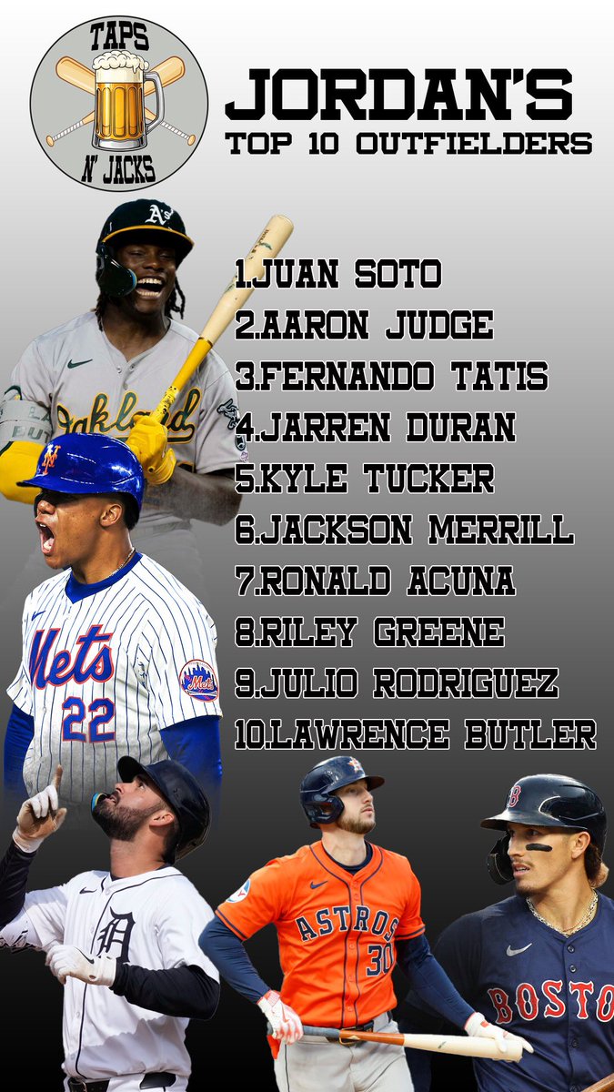 TOP 10 Outfielders heading into 2025 from the boys! You can hear them break it down on Episode 454 on Apple, Spotify or wherever you get your podcast fix!