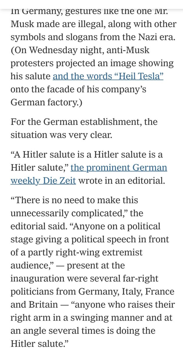 losivad's tweet photo. @GreachanOCeall What Elon Musk’s Salute Was All About.
For the German establishment, the situation was very clear. NYT today https://t.co/1zEKzr4A2B
