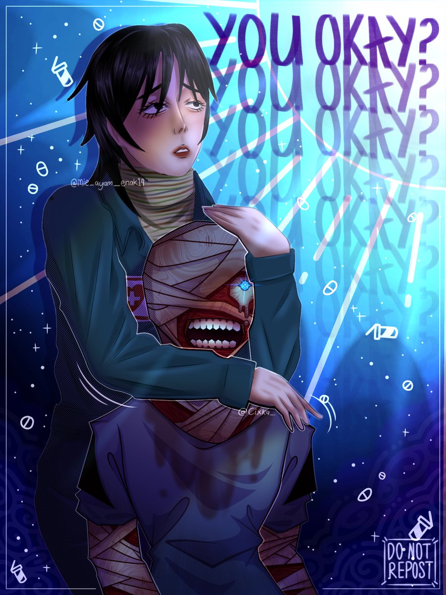 CixkapC's tweet photo. Ahh" Anya &amp; Curly moment~
Collab with my friend and this is so interesting idea actually <3💫🌌

Collab with @//mie_ayam_enak14 (IG)
#art #fanart #Mouthwashing #ibisPaintX #inspiration #illustration https://t.co/HKOjFT4Tlr