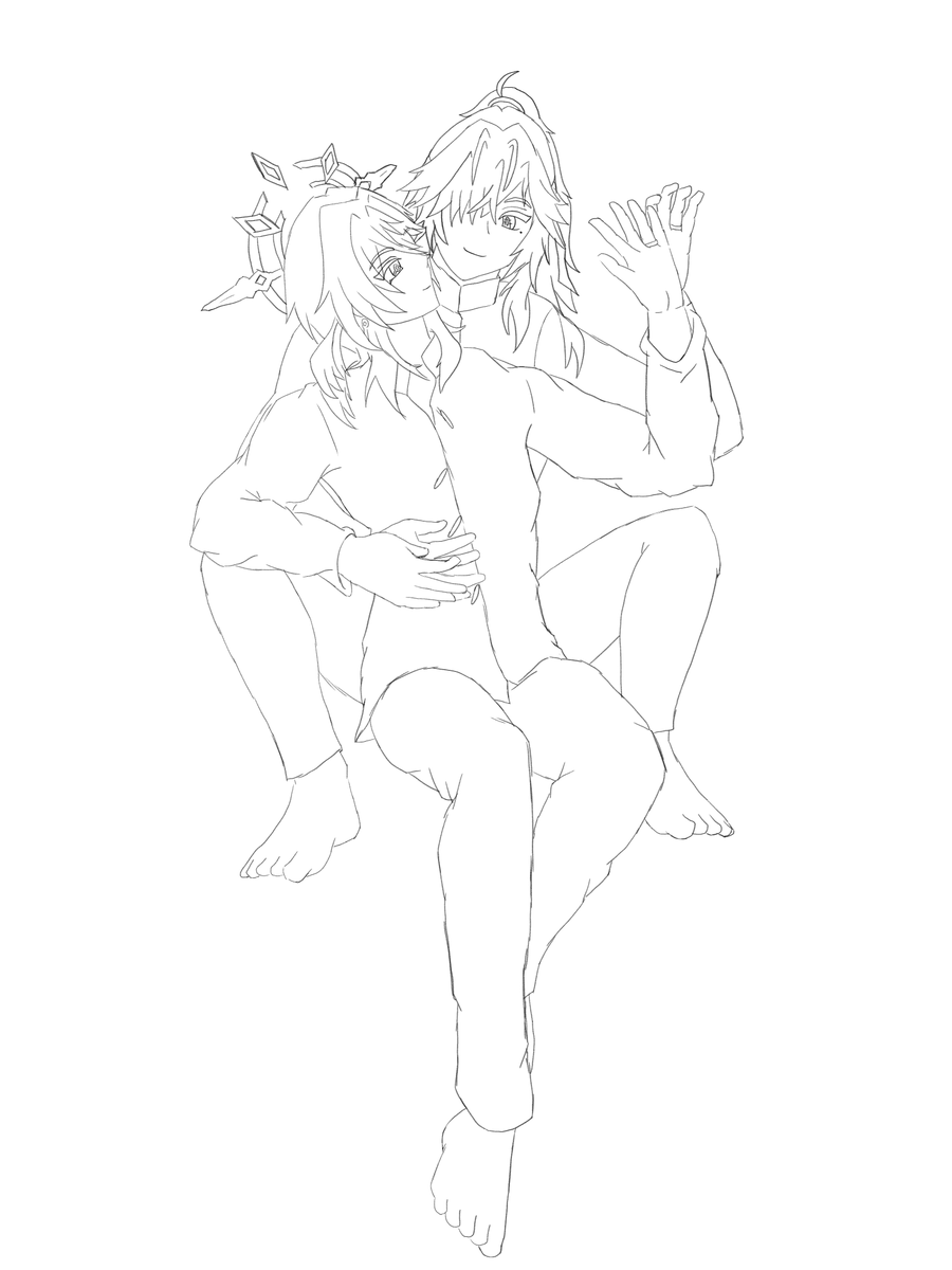 xynokei's tweet photo. 🦁🪽The Line Art for something I whipped up last night. I'll be slowly working on it in between when I'm doing my comic. 
#Jingday #SundayHSR #Jingyuan #HonkaiStarRail https://t.co/zuGM9wg0zp