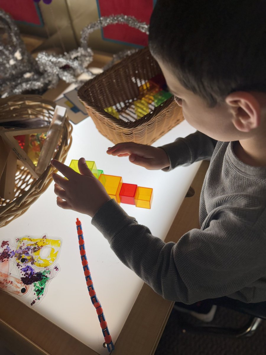 RCPS_EarlyLearn's tweet image. Student C is building with translucent blocks.
#lightandreflection #translucentblocks #dph #pat