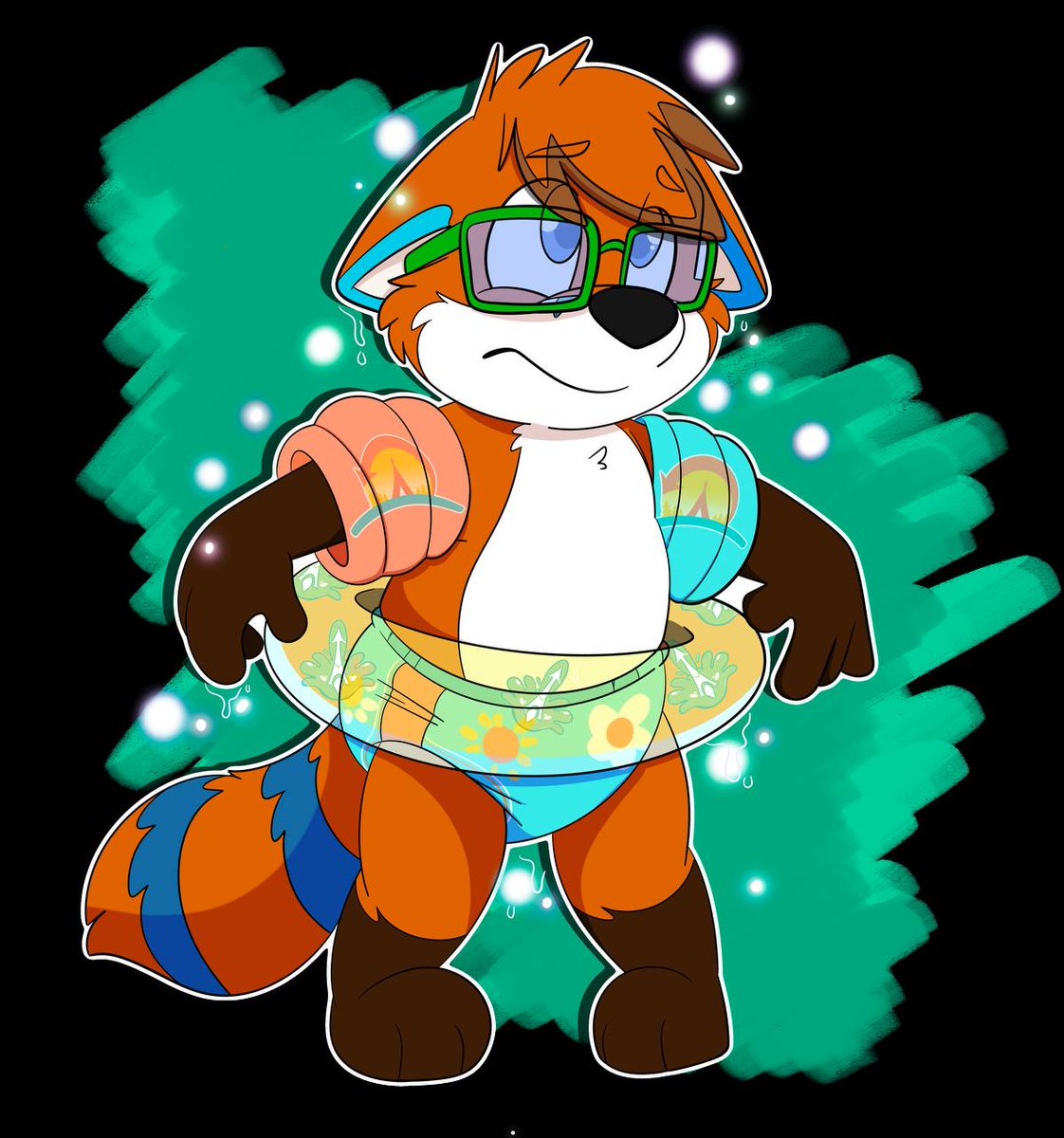 What do you mean I have to wear these?! I can swim fine without them! William does love swimming bit when it comes to the Camp Wayback, he may need to rethink as his decision, a very special gift from my friend, <a href="/ArrowsDaycare/">Arrows Playroom</a>  and was created by <a href="/fennecmedic/">Reva the Scarf</a> .