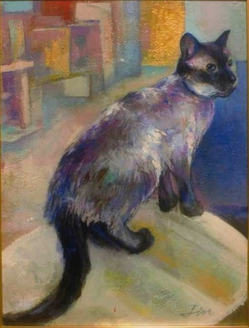 油彩「猫」