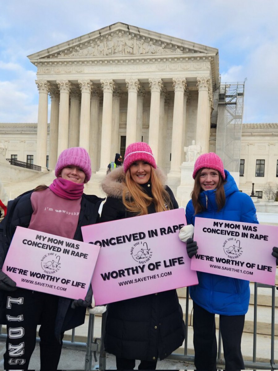RebeccaKiesslin's tweet photo. With 2 of my daughters at the #MarchForLife #WhyWeMarch #SaveThe1 https://t.co/S6ey4T1b6o