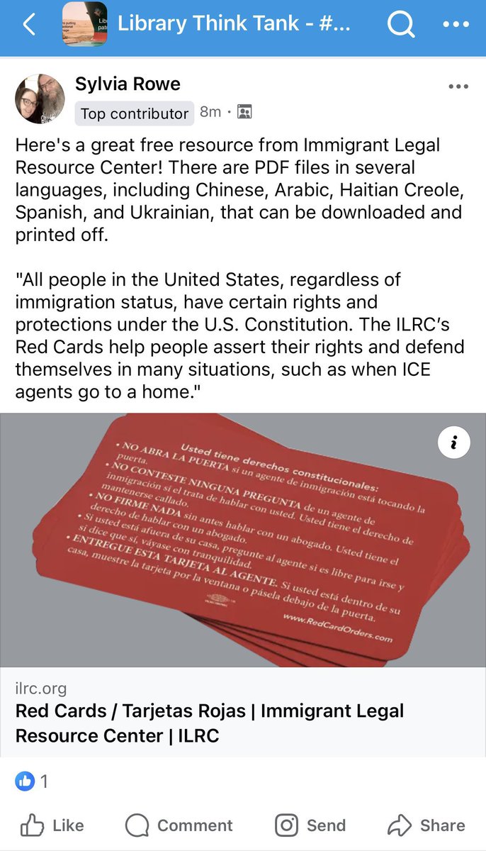 OccupyLibraries's tweet photo. Red Cards to defeat @RealTomHoman @ICEgov and America are promoted in large American Library Association #ALATT Facebook group for librarians.
Defund @ALALibrary. @DOGE @usedgov @pnjaban https://t.co/4WaLUzYb1O