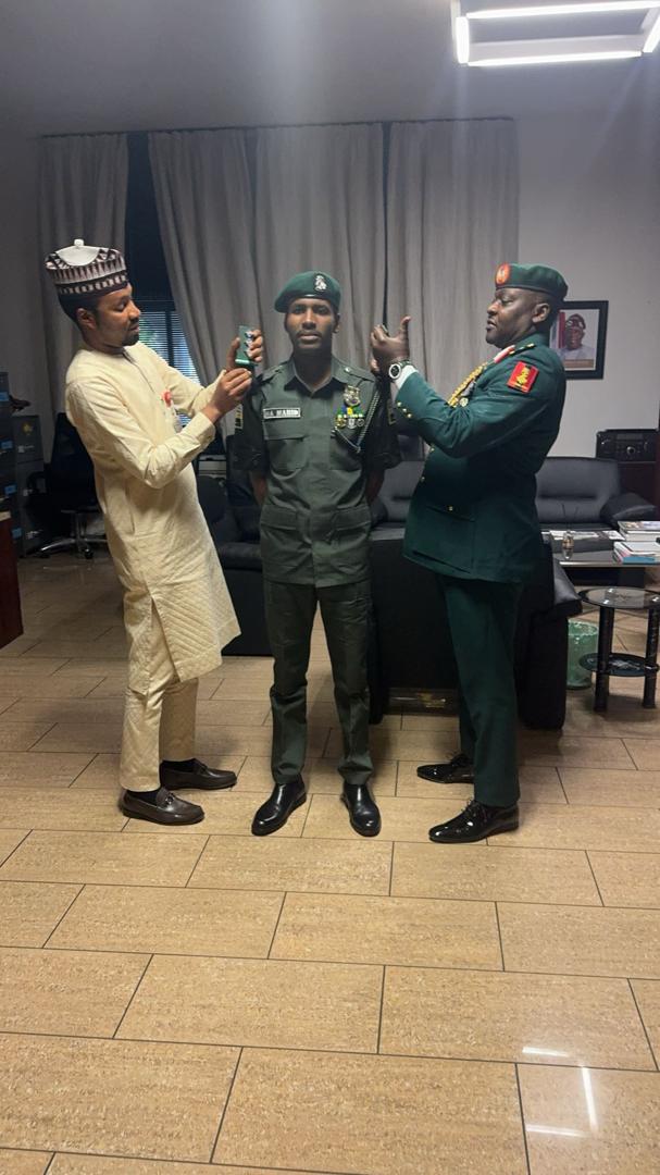 MaheedMuazu's tweet photo. Alhamdulillah!

With profound gratitude, I extend my heartfelt appreciation to the CPSO to the President, DCP Usman Shugaba, and the ADC to the President, Col. Nuruddeen Yusuf, for the honor of decorating me with my new rank of Deputy Superintendent of Police (DSP).

This milestone reflects your invaluable support, mentorship, and trust. I pledge to uphold professionalism, loyalty, and dedication in serving the nation under your distinguished leadership.

Thank you for this remarkable honor.

DSP Mahid Muazu Abubakar
CSO to the CPSO
24/01/2025
