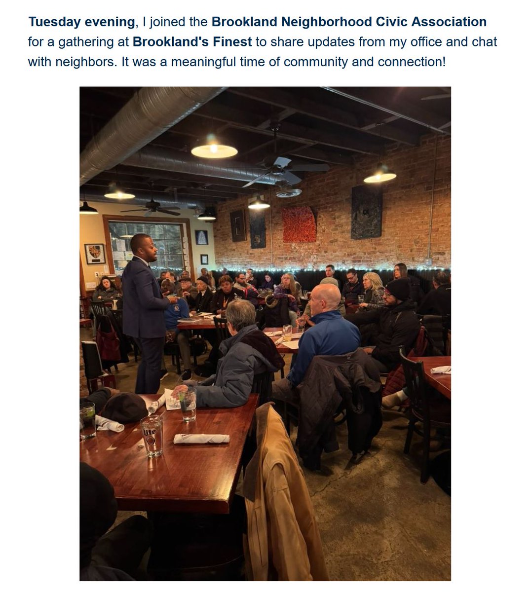 Thanks to <a href="/CMZParker5/">Councilmember Zachary Parker</a> and all Brookland neighbors for braving the cold and coming out for some #Brookland civic!