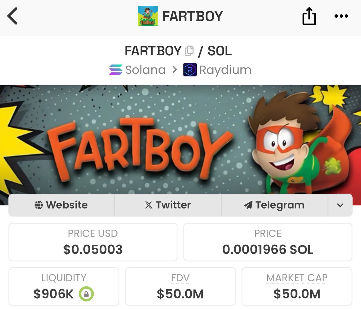 WOW!! 

Only yesterday #fartboy reached 30M mc and said our next goal will be 50M mc by the end of the month!!

One day later we have already surpassed this goal!!

people who didn’t listen this is your final chance to hold on to some #fartboy