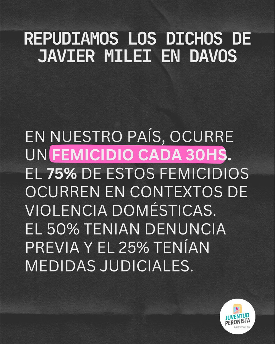 JPGllen's tweet photo. Repudio a los dichos de Javier Milei en Davos https://t.co/qbaqtvvGI0