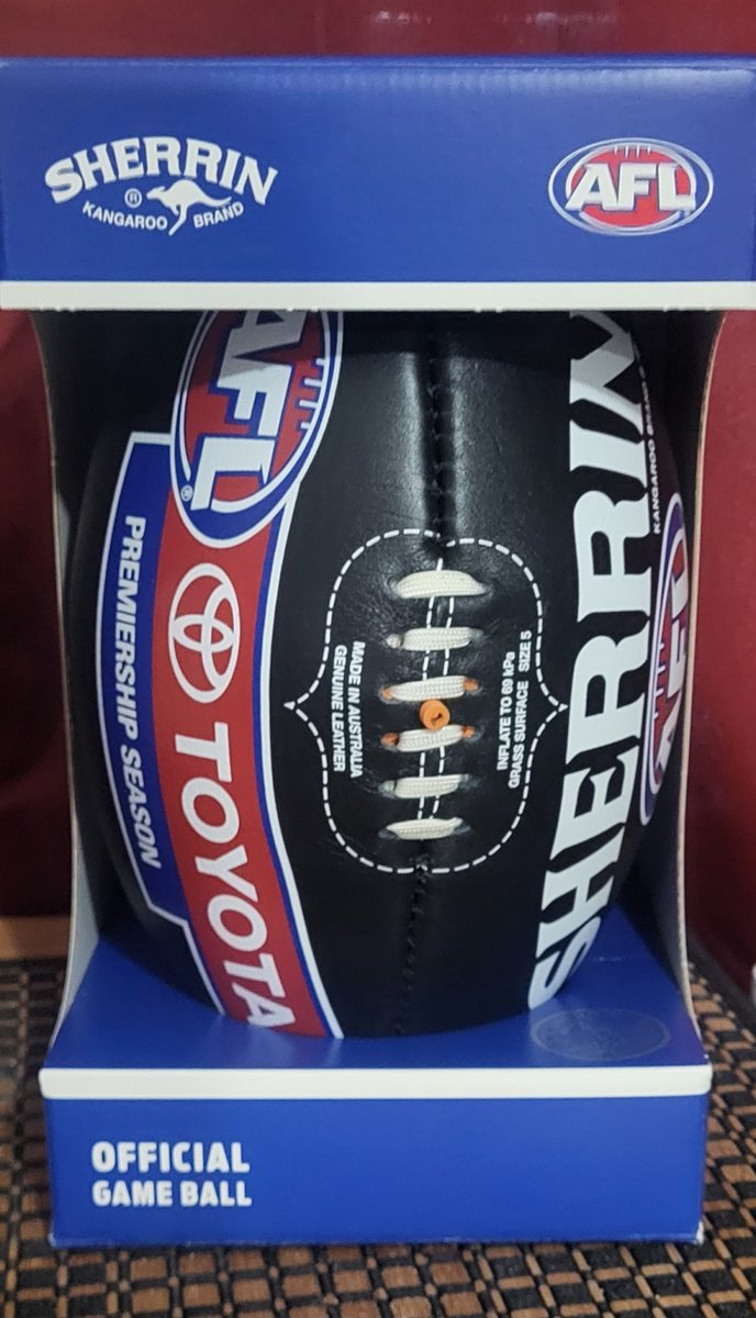 Limited Offer: These amazing Black Toyota AFL Premiership Season Game balls by Sherrin. Made in Melbourne these black Sherrins will be the talk of your footy gathering that is for sure. Very limited in number, grab one while you can. playaussie.com/#!/Sherrin-Off…