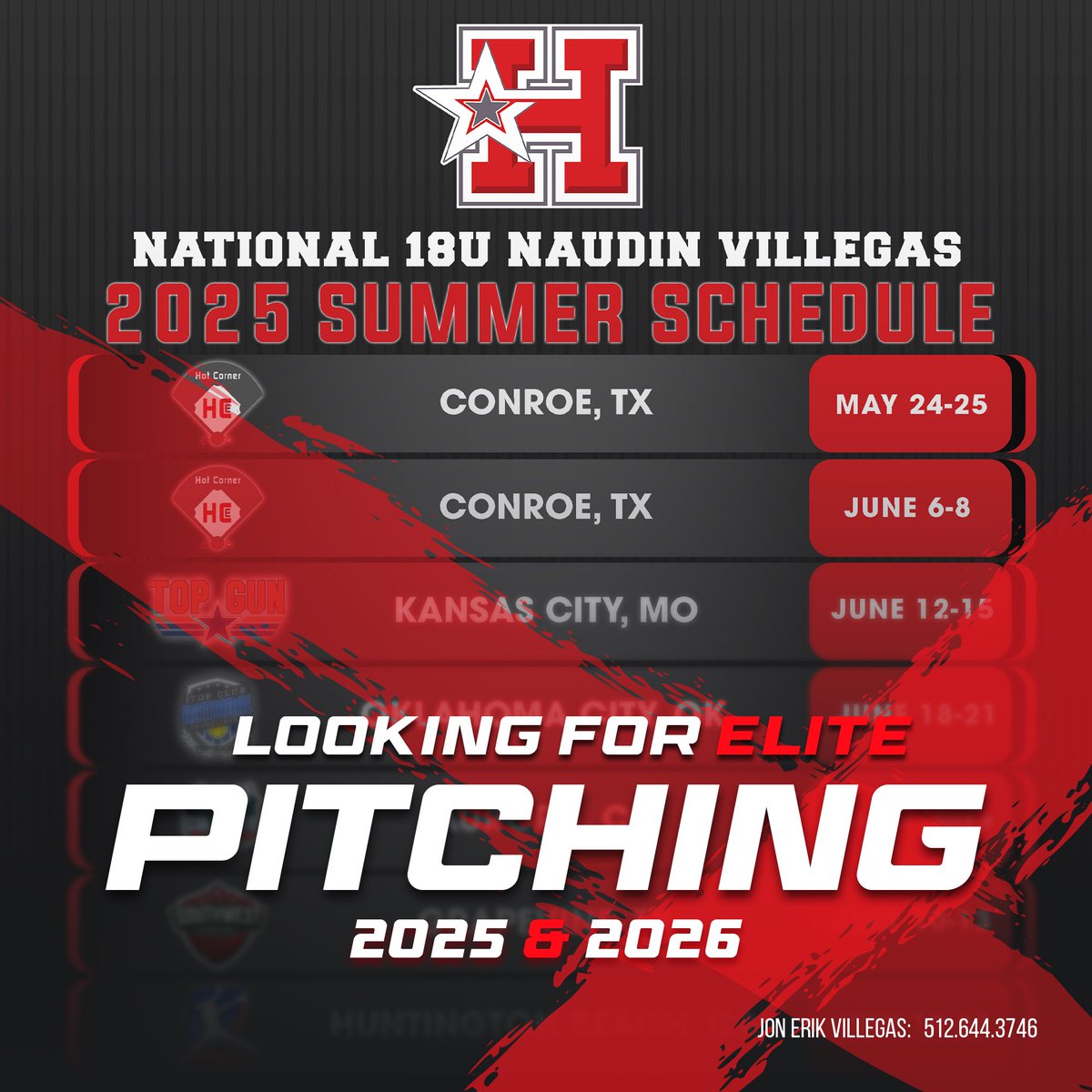 We're seeking talented pitchers to join our team this summer. If you believe you can compete against the nation's best and are eager to showcase your skills or stay sharp before you head to college, we want to hear from you. 

Location isn't a barrier. Reach out to us today!