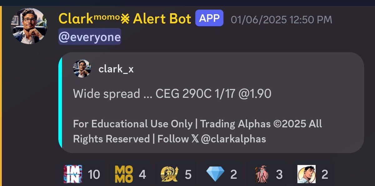 clarkalphas's tweet photo. First +1,000% trade of 2025. Last year record was 15. This year, I'll Trump it

Quagmire $CEG +1,112% 
Aakash $CEG +$45,291 https://t.co/46F0S3HepL