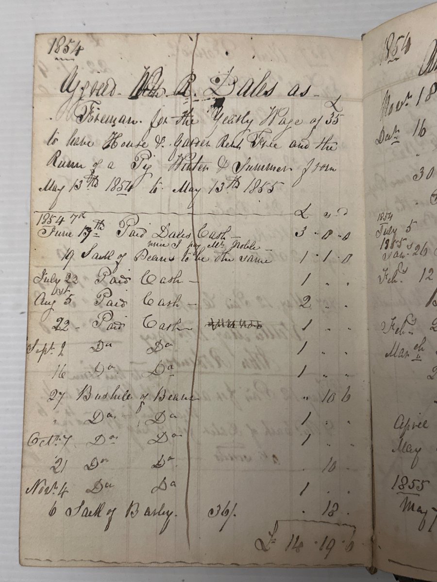 StephenRench's tweet photo. It is the simple things in life…
Hand stamped, bit wonky, lettering on the index tabs of a mid 19th century wages book from Louth in Lincolnshire.
The original owner didn’t even use the index pages. https://t.co/eRwou6wj6t