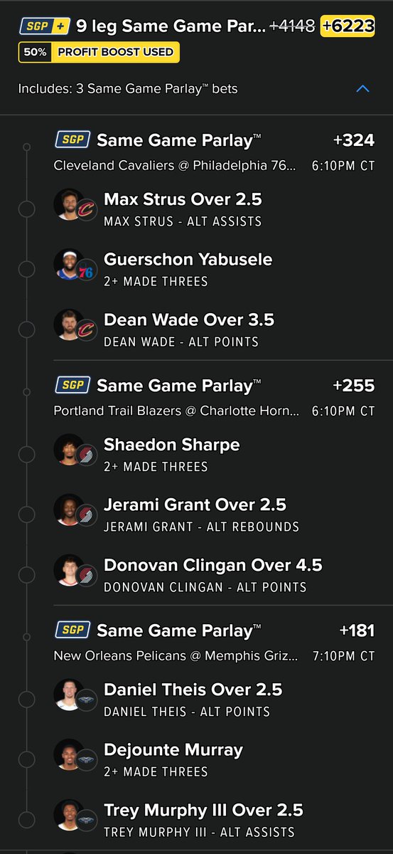 juju3617's tweet photo. Nice Lil NBA parlay for tonight Link in comments... let's eat tonight... https://t.co/zTFBoNYFgg