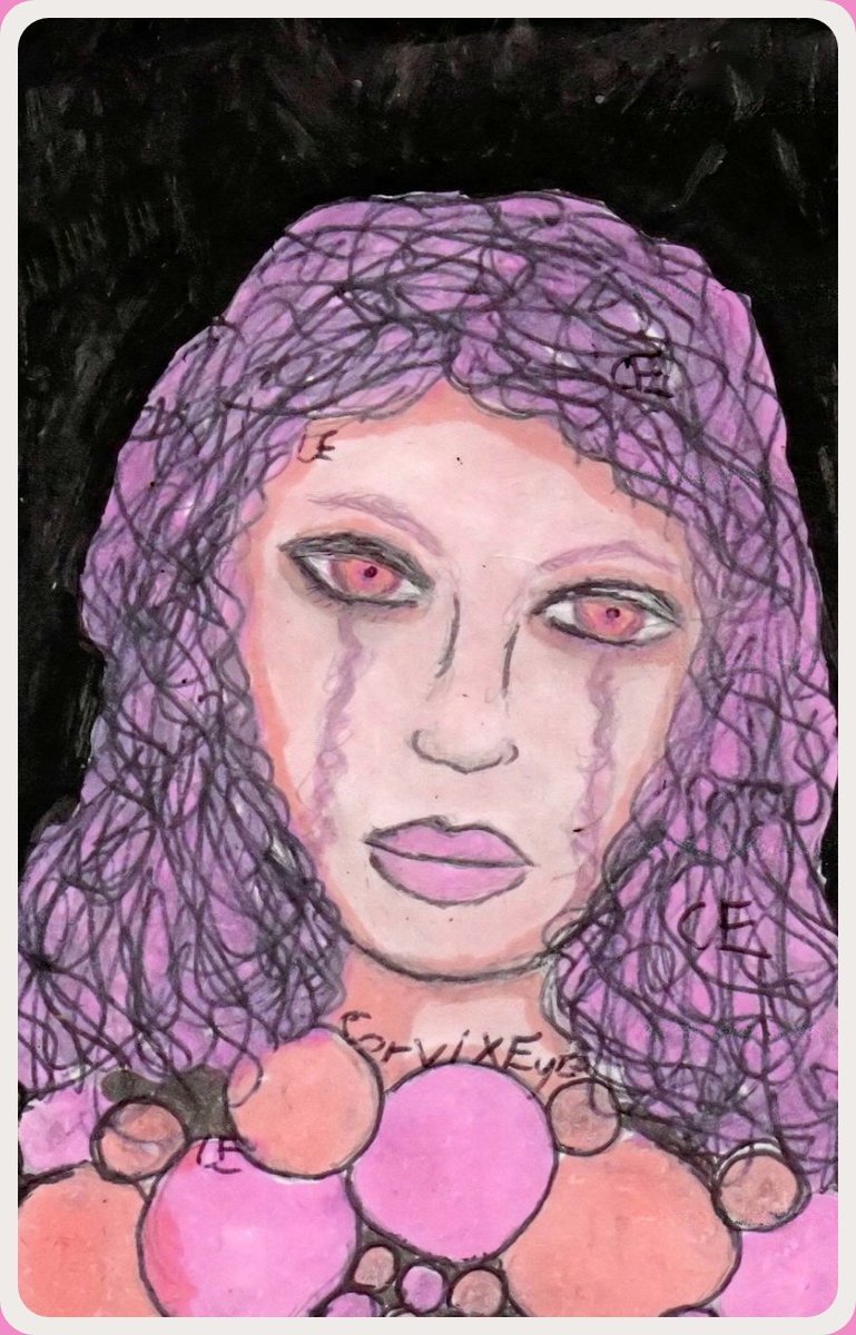 CorvixEyes's tweet photo. Crying Pink
Medium: Acrylic paint, alcohol based markers, eyeshadow, and ballpoint pen. #illustration #traditionalart #pink #pinkeverything #pinkhair #pinkeyes #crying #pinktears #makeup #cosmetics #eyeshadow #acrylicpaint #ArtistOnTwitter #ArtistonX https://t.co/CKQxTuTE0w