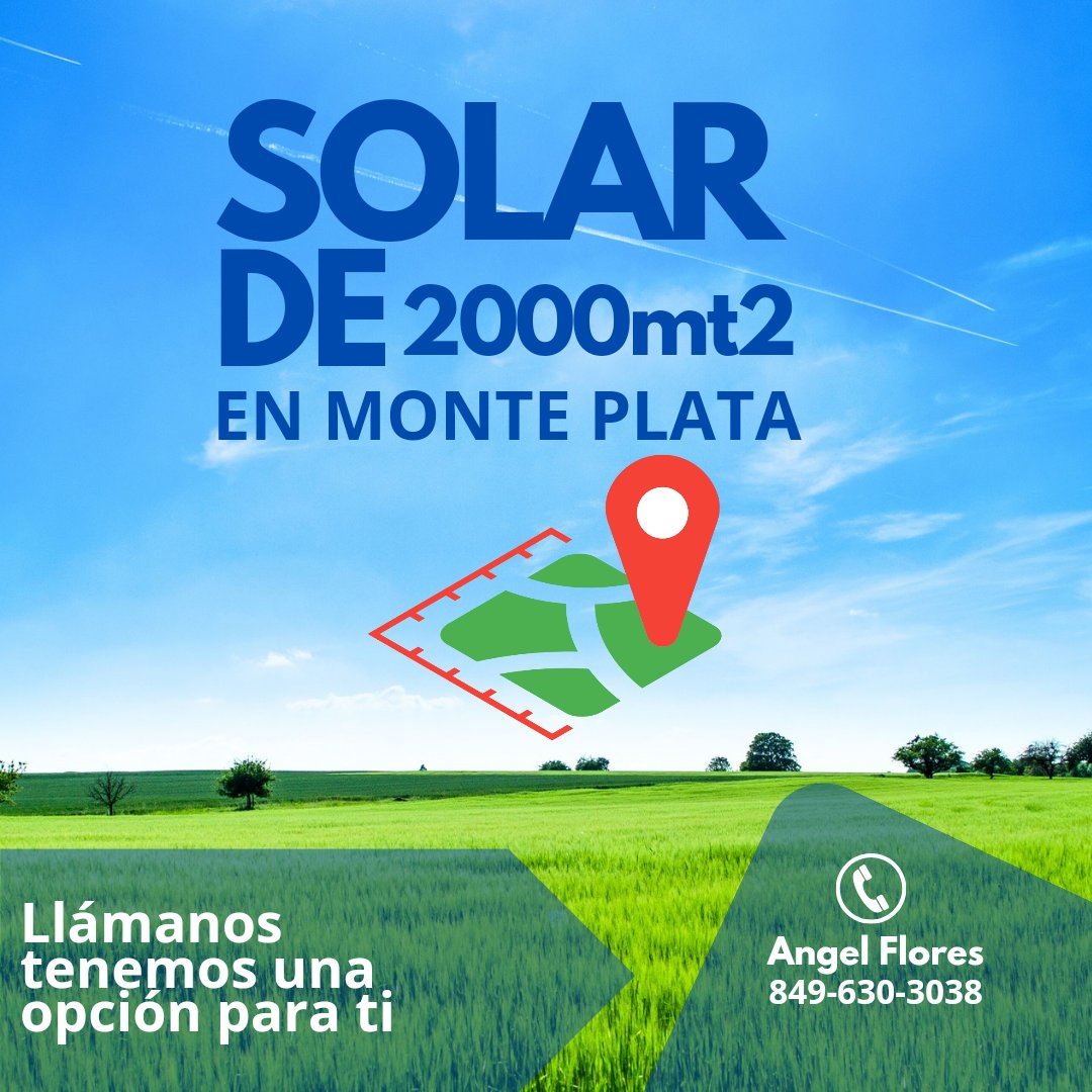 Angelmflores's tweet photo. Contamos con un magnífico Solar De unos 2000mts Cuadrados con mejoras incluidas, en una de las zonas de más crecimiento en el @municipiomonteplata
849-630-3038 https://t.co/8KnA8PWObX