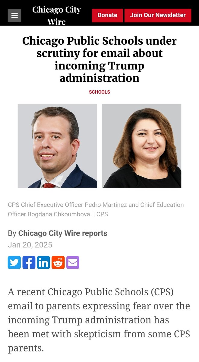 TaraBull's tweet photo. Chicage Elementary School claims ICE agents showed up to do raids.

Turns out she's a politically motivated liar who fabricated the entire thing.

"Earlier today, Immigration and Customs Enforcement agents showed up at Hamline Elementary School," CPS Chief Education Officer Bogdana Chkoumbova said during a press conference at the school. 

It was actually Secret Service agents "investigating a threat to one of their 'protectees' in reference to the recent TikTok ban."

This woman needs to be suspended for her blatant lies.