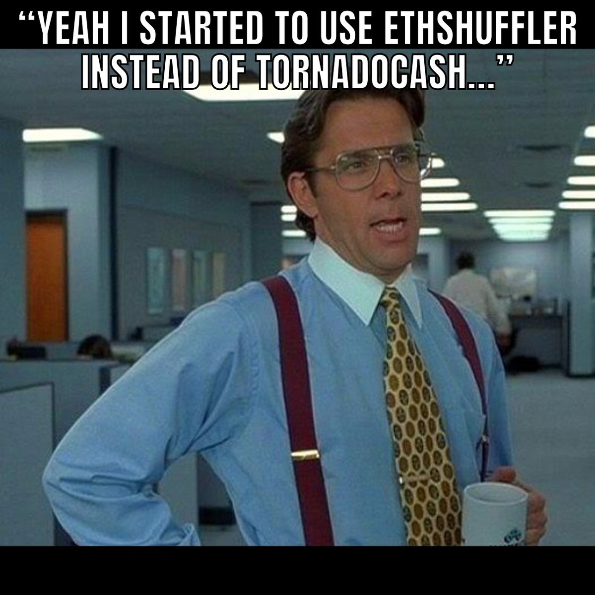 EthShuffler's tweet photo. That is a smart way to keep your transaction untraceable🤫

#CryptoPrivacy #BlockchainLife #ETH #EthereumMixer #CryptoMeme #BlockchainTools #TornadoCash #EthShuffler https://t.co/RL6n4U5edv