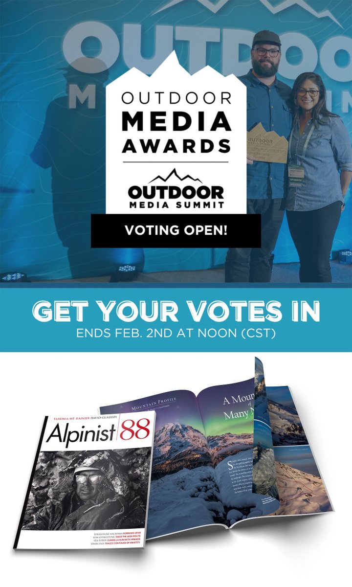 Alpinist has been nominated for a People’s Choice Award at the 2025 Outdoor Media Summit. Please help support us by voting for us on the group’s Facebook page before noon on Feb. 2!

Vote here:
facebook.com/groups/outdoor…