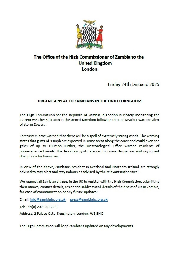 !!!URGENT APPEAL TO ZAMBIANS IN THE UK