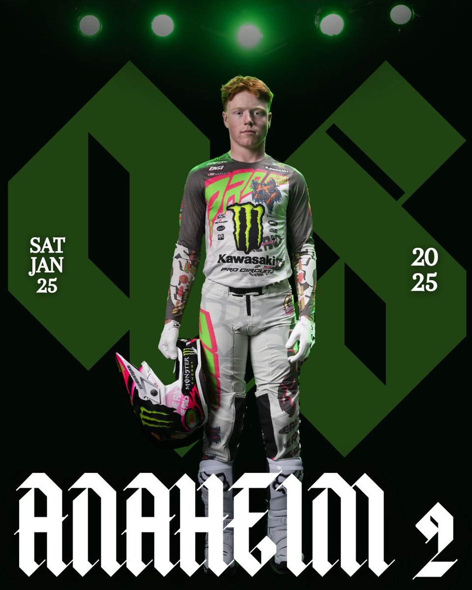 It’s go time! Drew Adams will line up tomorrow in Anaheim for his highly anticipated Supercross debut. Lets go @drewadams.98!! 🏁

#RaceKawasaki #TeamGreen #RaceKX