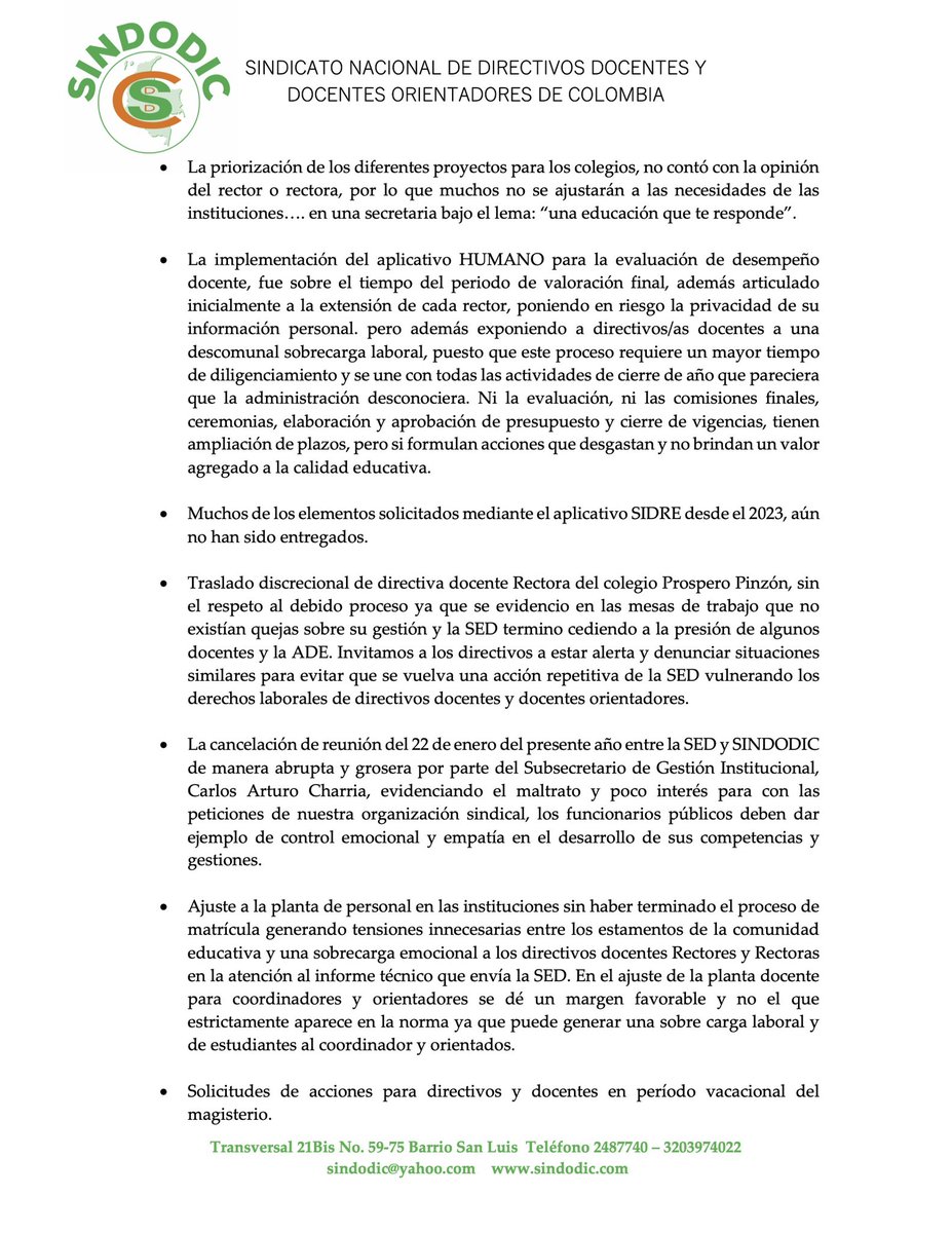 Sindodic Sindicato Nacional de Directivos Docentes tweet media