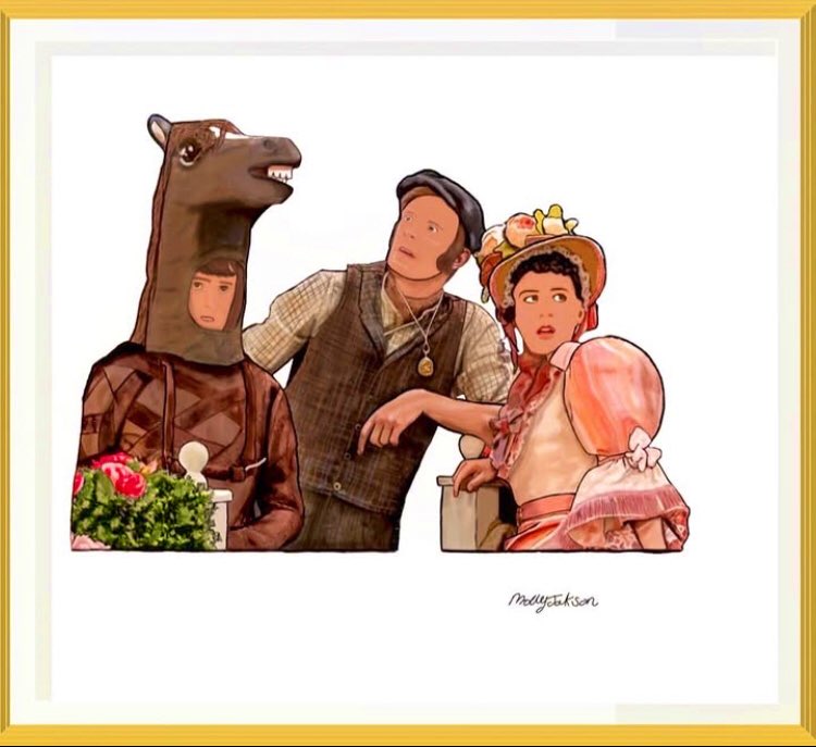 mischeffanmolly's tweet photo. Wishing a very Happy 5 year anniversary to the absolutely hilarious 'Harper's Locket'!! Here's some fan art I made to celebrate!!😁😁#GoesWrongShow  @mischiefcomedy 
#clopclip #takethis #afrogwasthere 
✨ 🎉5️⃣🎉 🐸 🐎 🎹 🐈 ✨ https://t.co/3GRjZscMDV
