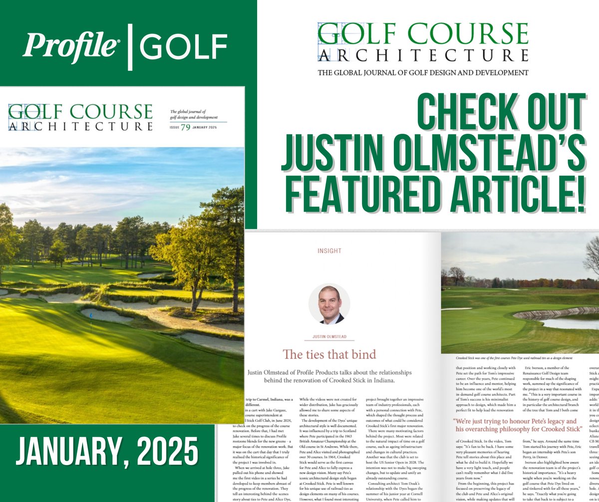 🌟 Exciting News! 🌟 Check out the latest edition of Golf Course Architecture Magazine for an incredible article by, our very own, Justin Olmstead ! Dive into "The Ties That Bind" and the history &amp; renovation of Crooked Stick in Indiana. golfcoursearchitecture.net/digital/magazi…