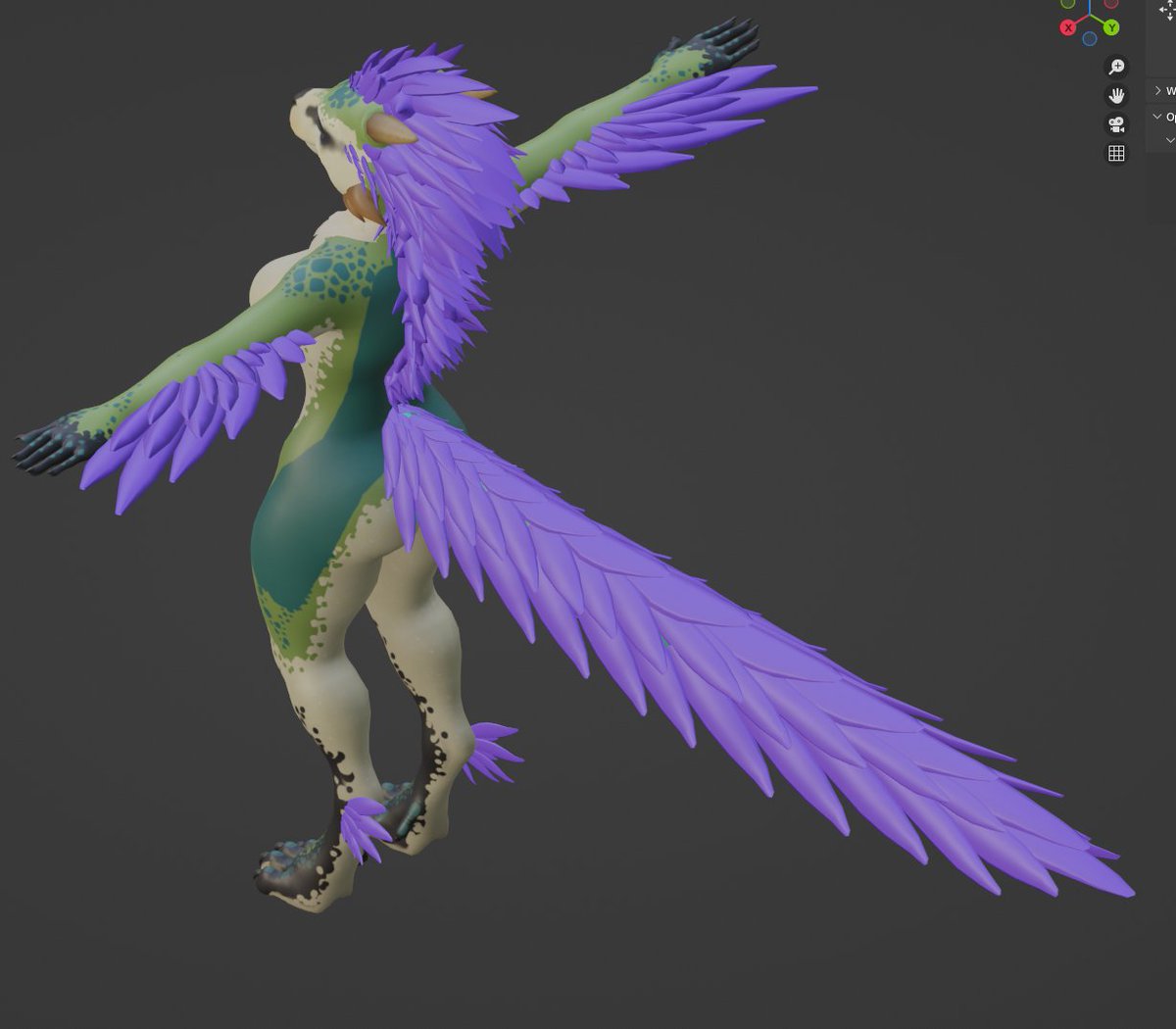 Kudalyn's tweet photo. "man, feathers are a pain I don't want to work on them again" she said, foolishly... https://t.co/Ws0ARep8EE