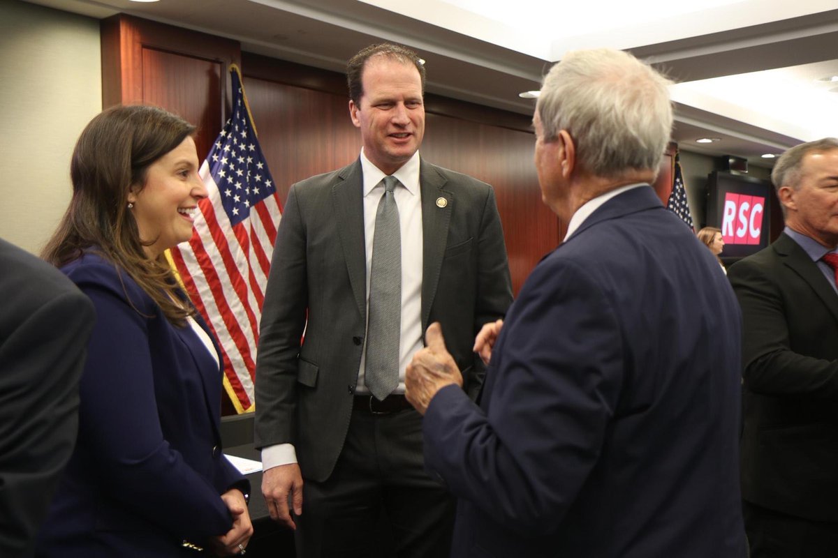 RepublicanStudy's tweet photo. Our next United Nations Ambassador, @EliseStefanik! 

Rep. Stefanik will be a powerhouse at the UN where she will fight to ensure we are making America safer, stronger and more prosperous. 

We will GREATLY miss her and her leadership on Capitol Hill and at the RSC but are so excited to cheer her on as she brings the heat to the UN.