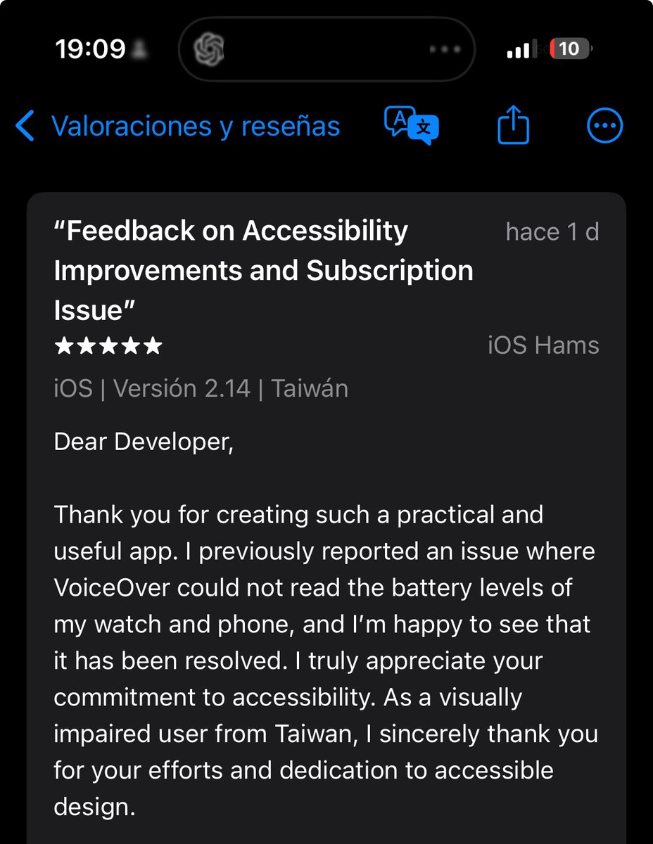 chris_iosdev's tweet image. Reviews like this make all the late nights worth it ❤️
When users tell you your accessibility made a difference... it's the best motivation to find more time to code! 😁
#indiedev #buildinpublic #accessibility