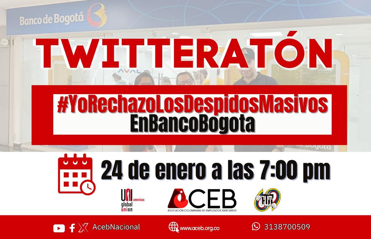 EduardoVilaret1's tweet photo. YoRechazoLosDespidosMasivosEnBancoBogota https://t.co/rzBQ2pmsaY