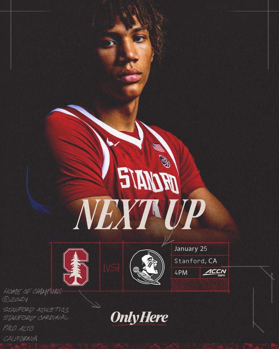 StanfordMBB's tweet photo. Not too late to make your Saturday plans. We're hosting Florida State tomorrow at 4 p.m. 

🔗: https://t.co/3T2HBaeqVB #GoStanford https://t.co/rx3e2cHY0a