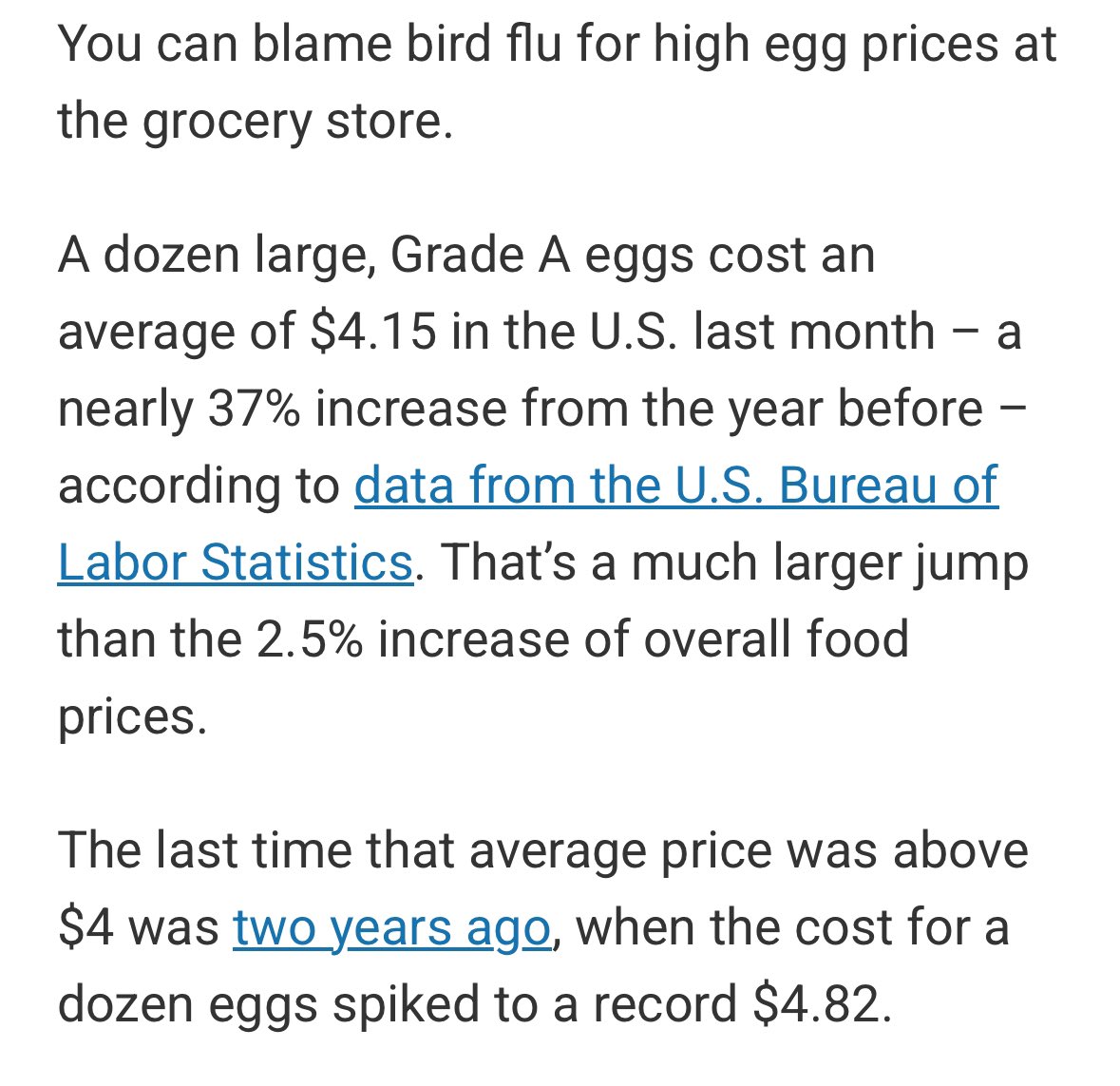 What is the Trump administration doing about the cost of eggs?