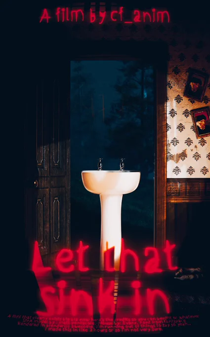 A piece of art making fun of the phrase "let that sink in" making it into a movie poster.