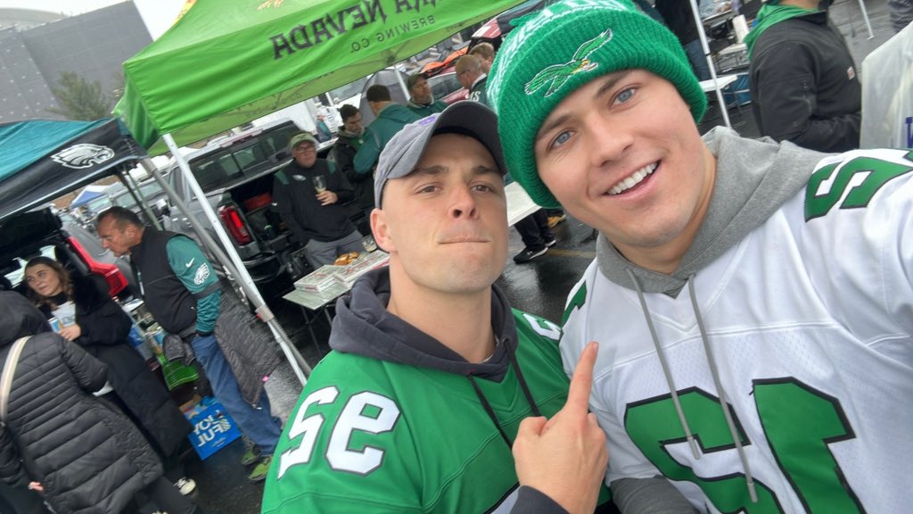 JClarkNBCS's tweet photo. The Eagles are helping the family and friends of Tiger Bech heal. He died in the New Orleans attack on New Year’s Day. His best friend Ryan Quigley survived the attack but was seriously injured. Ryan is a big Eagles fan. Ryan and Tiger’s sister met with Eagles players and their playoff run is helping them through this. Catch the story on NBC10‘s Eagles Road to Victory special at 7:30 PM.