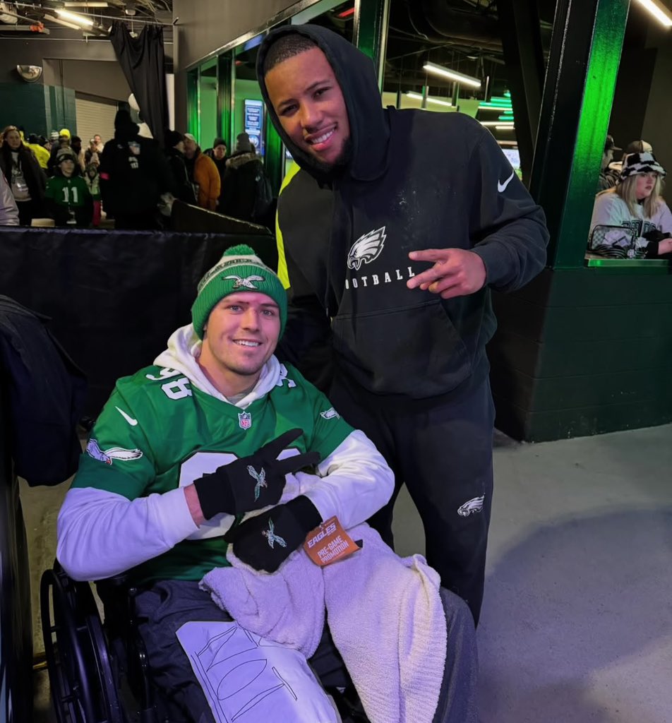 JClarkNBCS's tweet photo. The Eagles are helping the family and friends of Tiger Bech heal. He died in the New Orleans attack on New Year’s Day. His best friend Ryan Quigley survived the attack but was seriously injured. Ryan is a big Eagles fan. Ryan and Tiger’s sister met with Eagles players and their playoff run is helping them through this. Catch the story on NBC10‘s Eagles Road to Victory special at 7:30 PM.