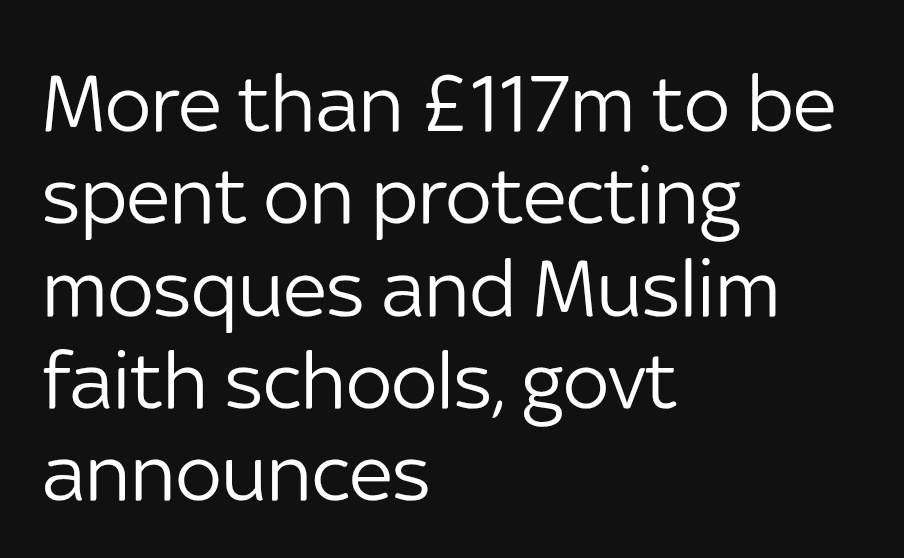 Labour is cutting £20 million of tax relief from churches, with 1000 now at risk of closure 

But are giving £117 million to protect mosques 

Meanwhile, 150 churches have been burnt down in arson attacks by people in balaclavas

Starmer may as well just stick a minaret on Number