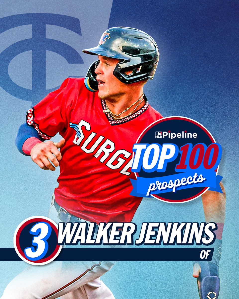 Walker Jenkins, the No. 5 pick in the 2023 Draft, got going late last season (.303/.404/.494 in July and August) after missing time due to injury at the start.

He’s No. 3 on the 2025 Top 100 Prospects list: atmlb.com/4aKEJ6F