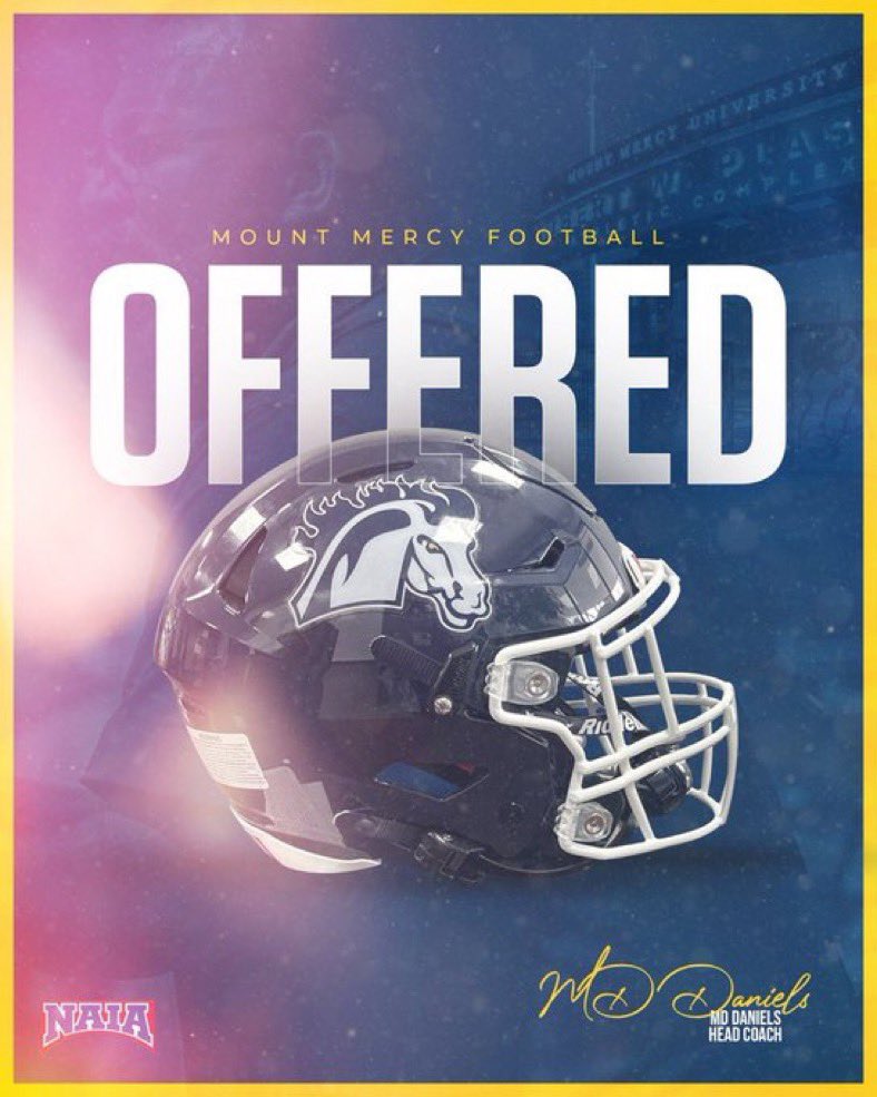 AG2G✝️
Blessed to say I’ve received an offer from Mount Mercy University 
<a href="/CoachMDDaniels/">MD Daniels</a> 
#uncommitted #classof25 #oline 
#cfb 
<a href="/NCSA_Football/">NCSA_Football</a> <a href="/ncsa/">NCSA College Recruiting</a> <a href="/CoachRossNCSA/">Ross Newkirk</a>