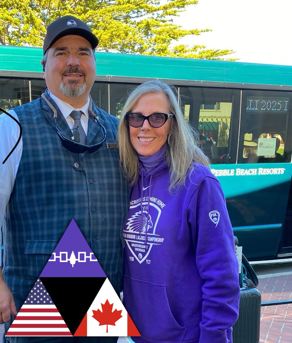 Former <a href="/HAU_Nationals/">Haudenosaunee Nationals Lacrosse</a> player and coach, <a href="/DeanBurnam1/">DeanBurnam</a>, celebrating in #PebbleBeach CA, the United States and Canada governments calling on the International Olympic Committee to allow the Haudenosaunee Confederacy to compete in the Los Angeles 2028 Olympics under their own flag!