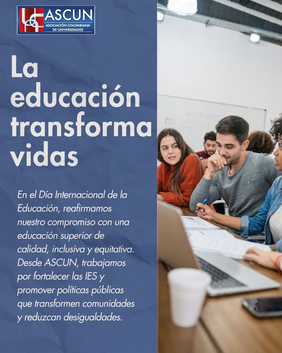 ascunoficial's tweet photo. 📚✨ #DíaInternacionalDeLaEducación | Desde #ASCU reafirmamos nuestro compromiso con el acceso, la calidad y la equidad en la educación superior. Este día nos recuerda que la educación transforma vidas, impulsa el desarrollo y construye sociedades más justas. 🌎🎓 https://t.co/E5MgNuqNV1