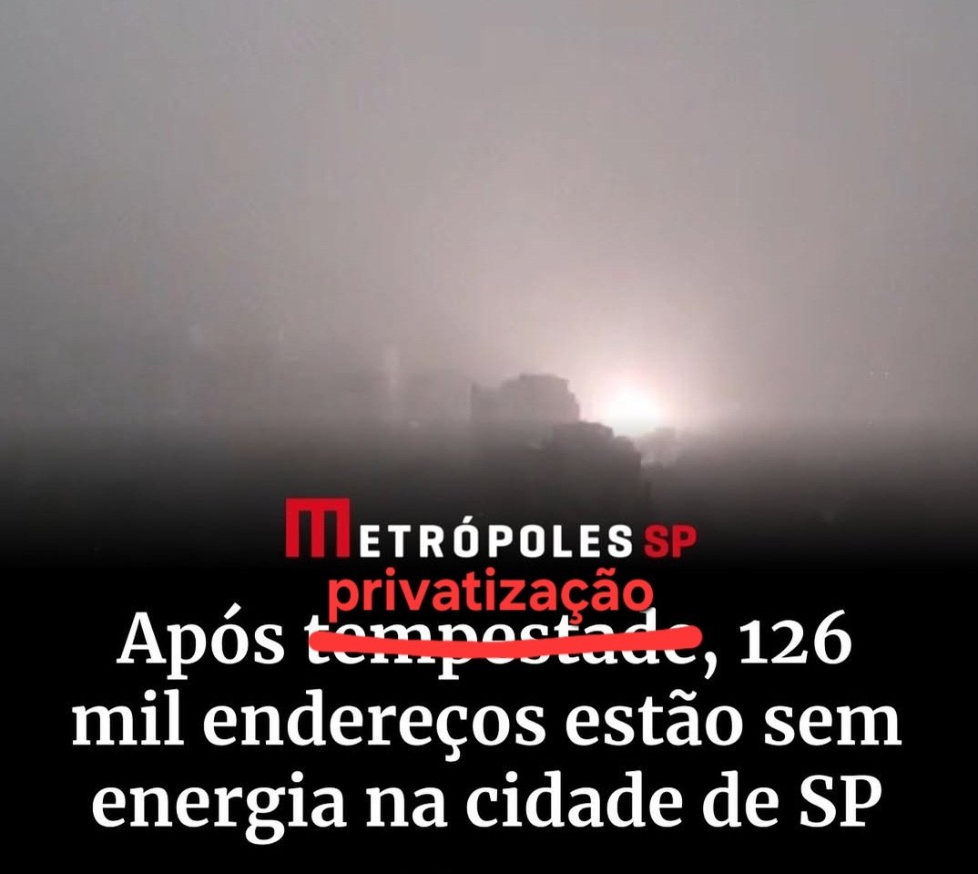 PedroRonchi2's tweet image. Votar em quem privatiza provoca apagão.