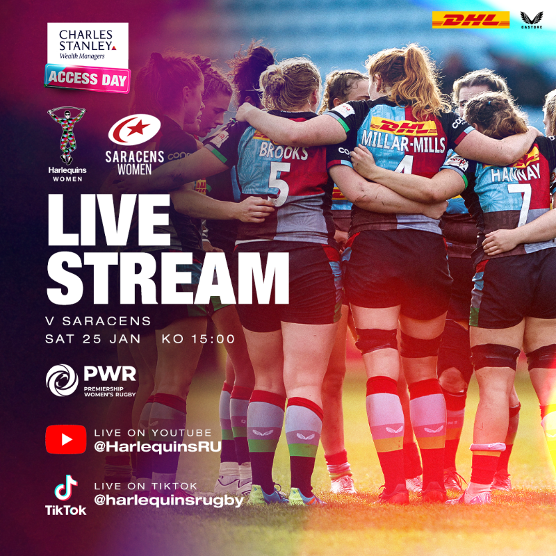 Harlequins's tweet photo. 🍿 Make sure you tune in to our live stream of @HarlequinsWomen 🆚 @SaracensWomen
🏆 @ThePWR action
#COYQ | #HARvSAR| #AccessDay | @_CharlesStanley