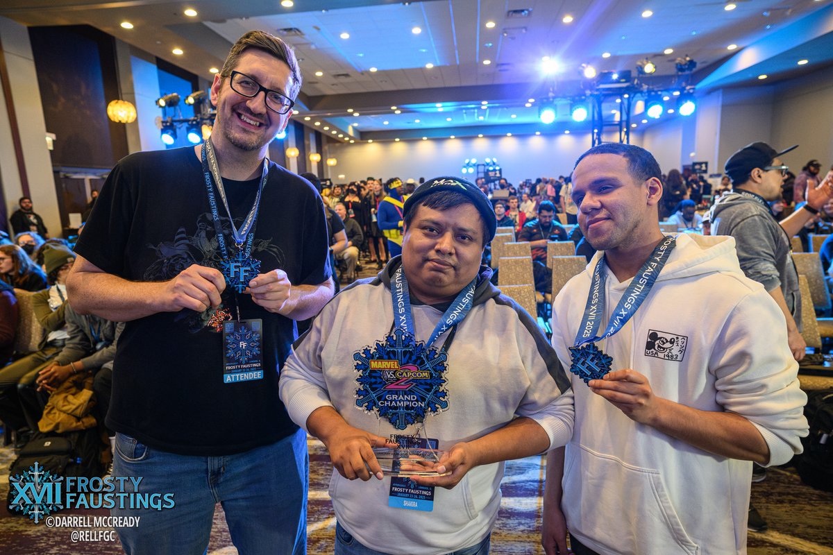 FrostyFaustings's tweet image. Congratulations to your #MVC2 Top 8 at #FFXVII2025!

🏆: Shakira
🥈: @lemagicdude 
🥉: @JacobPat84
🏅: player unknown
🏅: animatednick
🏅: @KBeast707 
🏅: @DJ_Vest
🏅: @SouthpawRock_

Legendary commentary from @jchensor &amp;amp; @IFCYipeS!

📸: @RellFGC